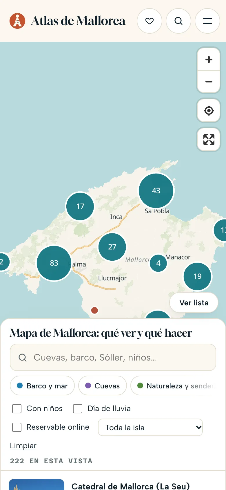 The map on mobile