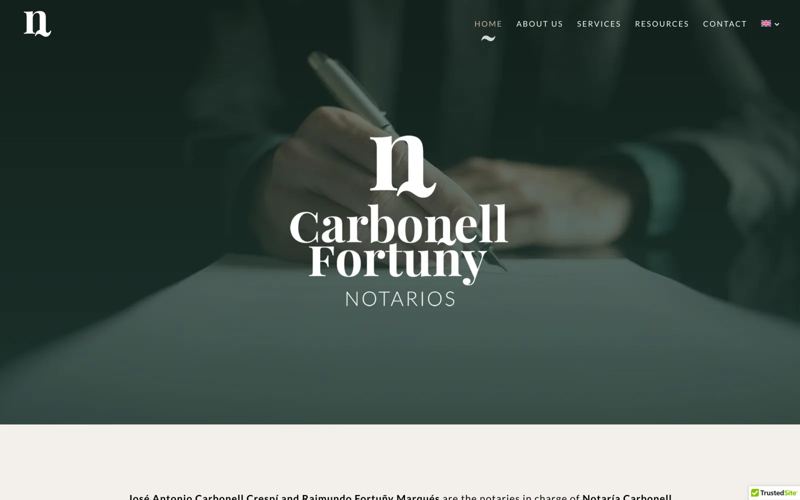 The English home page